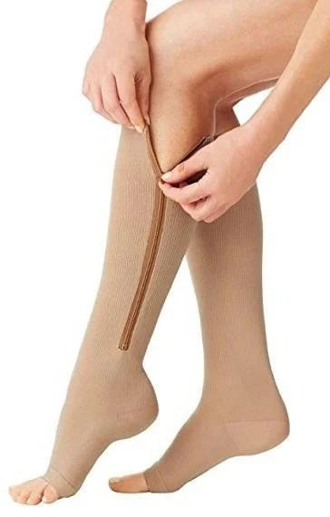 Easy-Wear Zipper Compression Socks – Firm 20-30 mmHg Support
